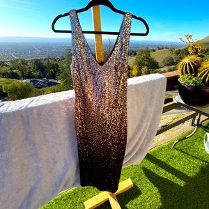 Rachel Roy Sequin MIDI Ombré Holiday Dress Sz 10